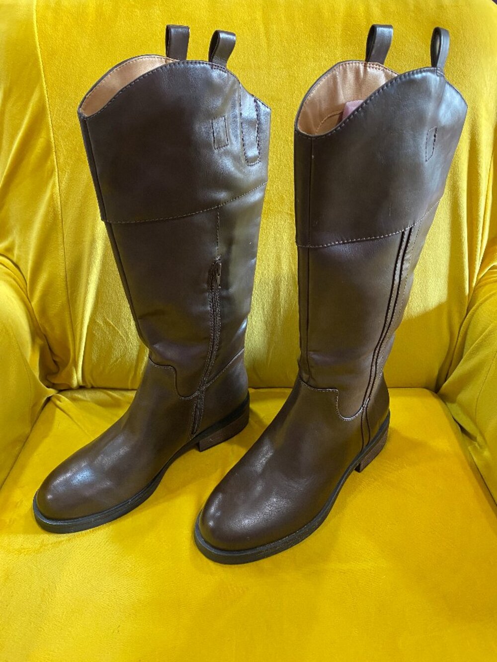 Crown Vintage Fyan Brown Tall Riding Boots Women’s 9M Side Zip